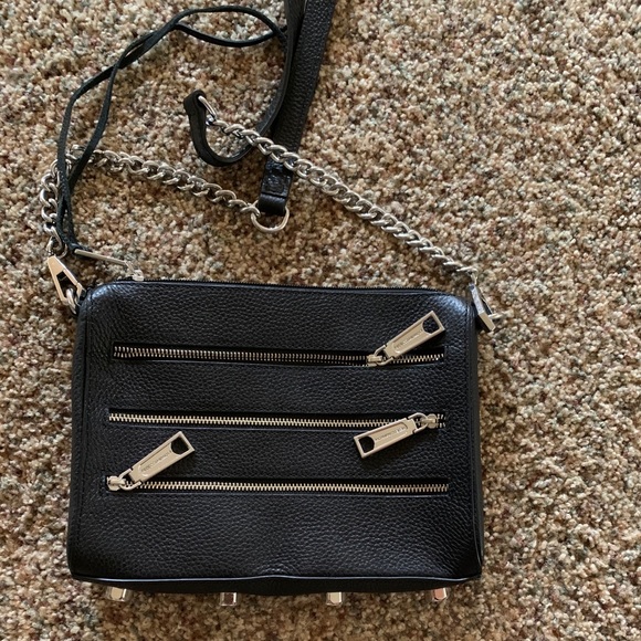 REBECCA MINKOFF Black/Silver 3 Zip Crossbody - Picture 3 of 6